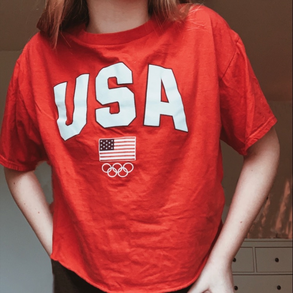 USA olympics crop tee